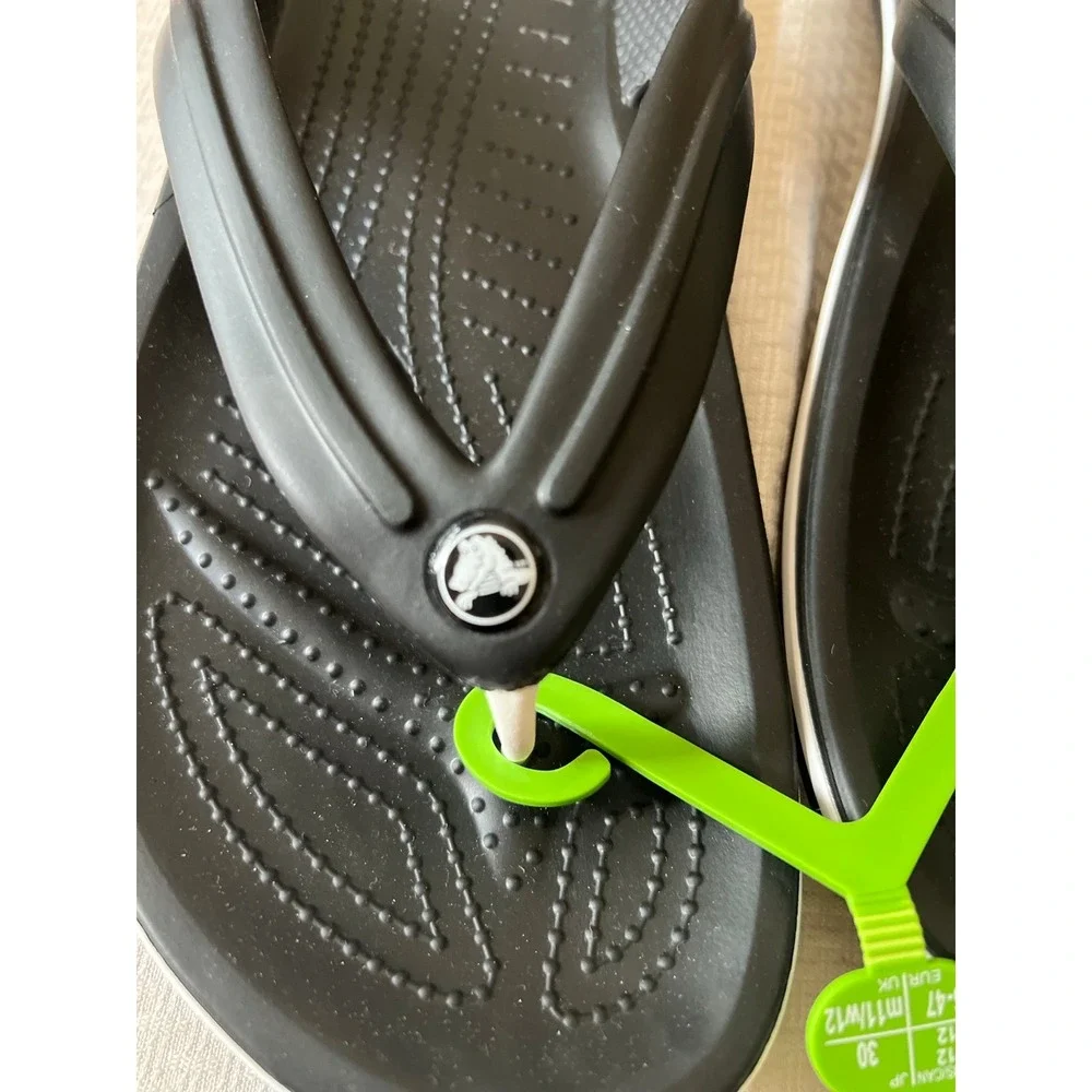 Crocs Men's Black Crocband Flip Size 12 NWT